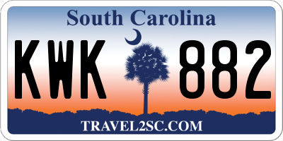 SC license plate KWK882