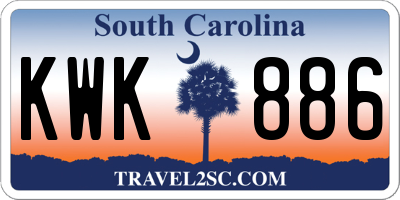 SC license plate KWK886