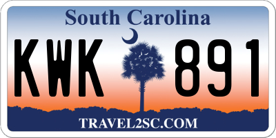 SC license plate KWK891