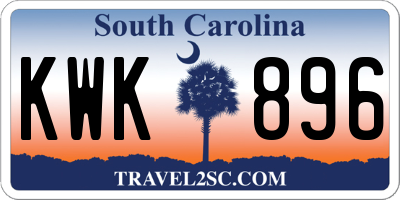 SC license plate KWK896