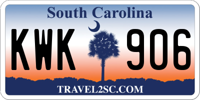 SC license plate KWK906