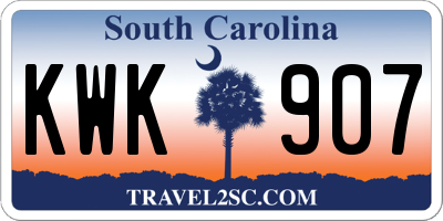 SC license plate KWK907