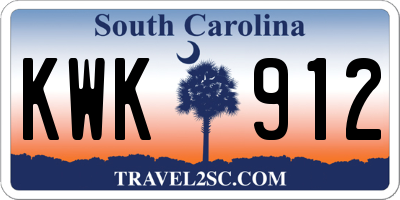 SC license plate KWK912