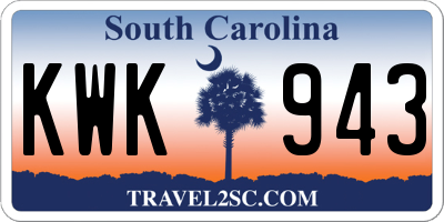 SC license plate KWK943