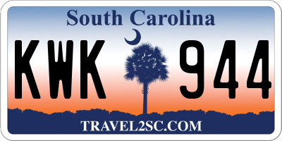 SC license plate KWK944
