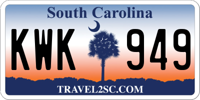 SC license plate KWK949