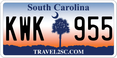 SC license plate KWK955