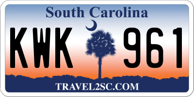 SC license plate KWK961