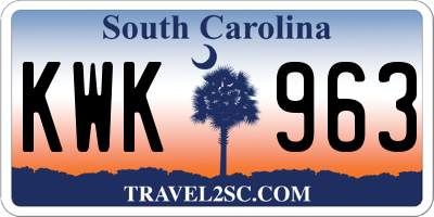 SC license plate KWK963