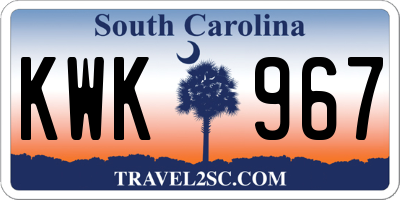 SC license plate KWK967