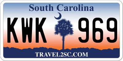 SC license plate KWK969