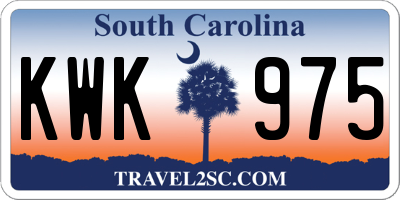 SC license plate KWK975