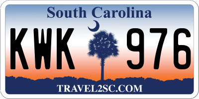 SC license plate KWK976