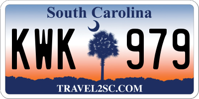 SC license plate KWK979