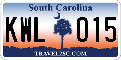 SC license plate KWL015