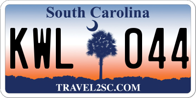 SC license plate KWL044