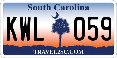 SC license plate KWL059