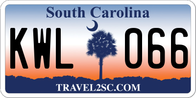 SC license plate KWL066