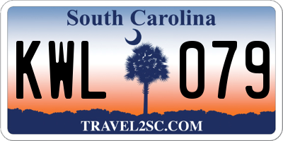 SC license plate KWL079