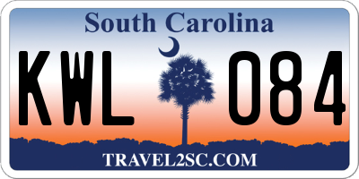 SC license plate KWL084