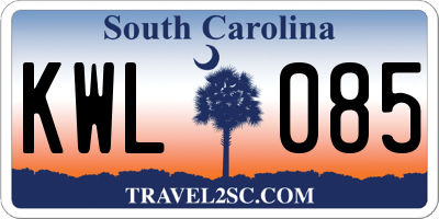 SC license plate KWL085