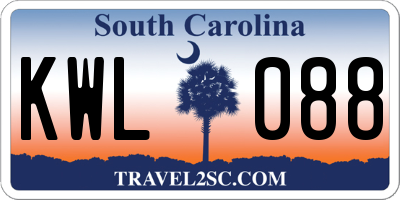 SC license plate KWL088