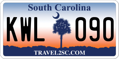 SC license plate KWL090