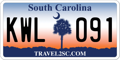 SC license plate KWL091