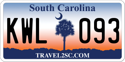 SC license plate KWL093