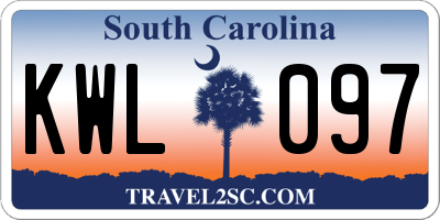 SC license plate KWL097