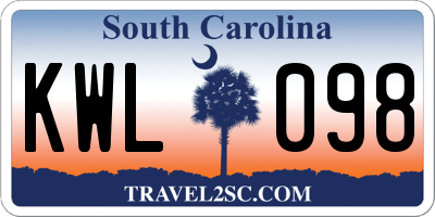 SC license plate KWL098
