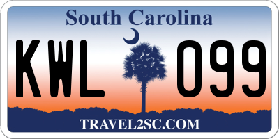 SC license plate KWL099