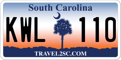 SC license plate KWL110