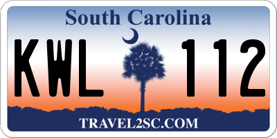 SC license plate KWL112