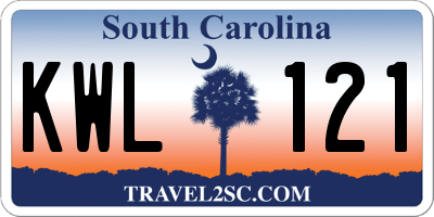 SC license plate KWL121