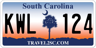SC license plate KWL124