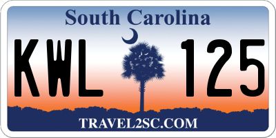 SC license plate KWL125