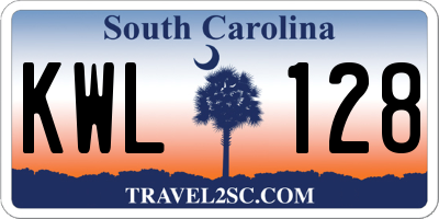 SC license plate KWL128