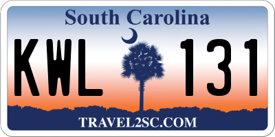 SC license plate KWL131