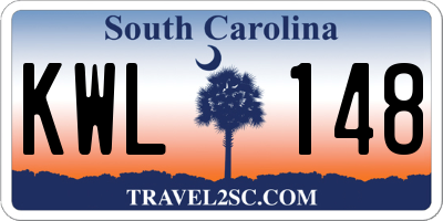 SC license plate KWL148