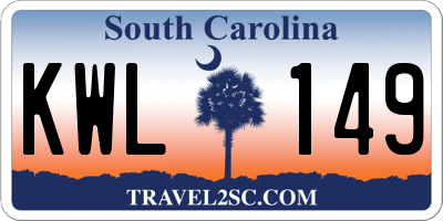 SC license plate KWL149