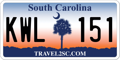 SC license plate KWL151