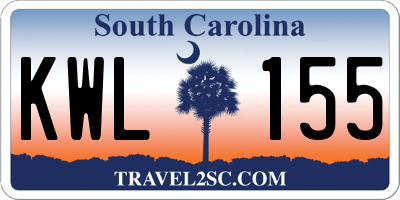 SC license plate KWL155