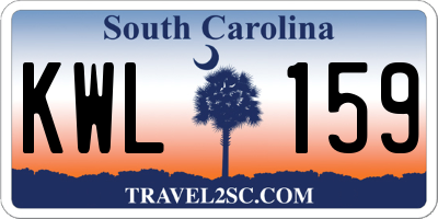 SC license plate KWL159