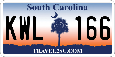 SC license plate KWL166