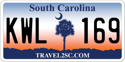 SC license plate KWL169