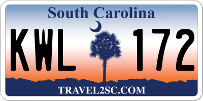 SC license plate KWL172