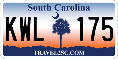 SC license plate KWL175