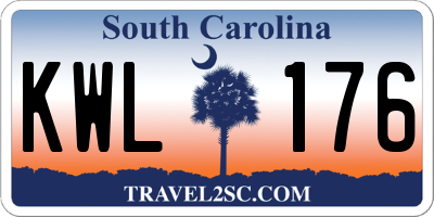 SC license plate KWL176