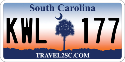 SC license plate KWL177